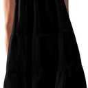 BTFBM Women Summer Dresses 2025 Casual Spring Clothes Sleeveless Halter Neck A-Line Tiered Mini Dress Beach Sundress (Black, L)