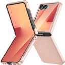 Ruky for Samsung Z Flip 7 Case, Full Body Hard PC Ultra Slim Anti-Scratches Shockproof Wireless Charging Protective Cover for Samsung Galaxy Z Flip 7, Gold