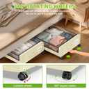 Molutsody Under Bed Storage with Wheels, 2-Pack Underbed Storage Containers with Clear Lids, Under Bed Shoe Storage Organizer, Rolling Under Bed Storage for Clothes Shoes Blankets (Beige)
