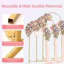 Metal Arch Backdrop Stand 6.6FT, Gold Wedding Arch Stand Frame, Square Balloon Arch Stand for Wedding Ceremony, Party, Baby Shower Decoration, Graduation Ceremony, Door Frame Back Drop Stand