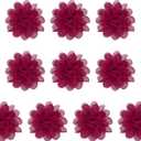 PATIKIL 3.9" Chiffon Flowers, 10 Pcs Mesh Fabric Flowers Sewing Fabric Appliques Headband Embellishments for DIY Craft Wedding Decor, Burgundy