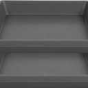 Plant Saucer 12 Inch Square 2 Pack, Plastic Plant Drip Trays, Plant Saucers for Indoors and Outdoors, Flower Pot Saucers, Saucers for Potted Plants, Planter Saucer, Plant Water Catcher Trays for Pots (Gray)