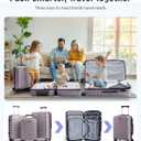LIGHT FLIGHT Luggage Sets, 3 Piece Durable Suitcase Set with Spinner Wheels, 3 Pcs Hardside Lightweight luggage with TSA Lock, Large Checked Travel Suitcases, 20/24/28 Inch, Rose Purple