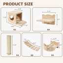 9-in-1 Cat Wall Shelves, Cat Wall Furniture Set with Bridge, Beige
