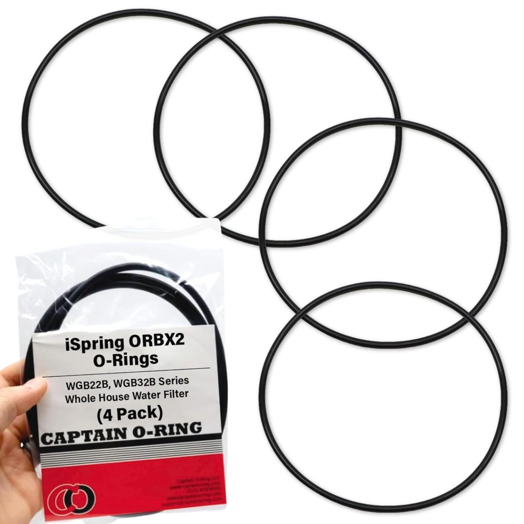 Captain O-Ring  Replacement ORBX2 O-Rings for iSpring WGB22B, WGB32B Series Whole House Water Filter (4 Pack)