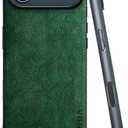 for iPhone Air Case Premium PU Leather Cover Retro Design Full Protective Phone Case 5G (Green, for iPhone 17 Air)