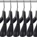 DEDU Suit Hangers for Men 50 Pack, Extra Wide Suit Hanger Non Slip Width 17.7", Thick Plastic Coat Hangers Black with Metal Hook