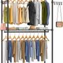 Heavy Duty Rolling Garment Rack, 3 Tiers Wire Shelves Adjustable Freestanding Portable Rolling Clothing Rack with Lockable Wheels, 47.2''L x 15.8''W x 78.8''H, Max Load 650LBS