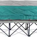 3 Person Camping Chair Oversized 900 Lbs Outdoor Lawn Loveseat Chair Padded Folding Chairs for Adults Heavy Duty Soccer Chair w/Cup & Wine Glass Holder for Outside Picnic, Beach, Sports, 21.2 x 76.38 x 37 inches