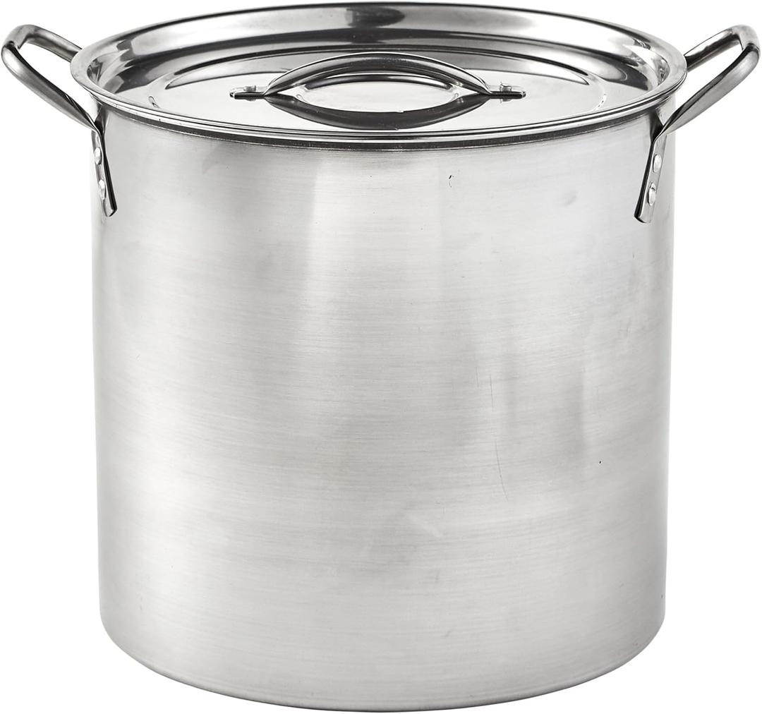 IMUSA USA Stainless Steel Stock Pot with Lid 16-Quart, Silver