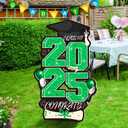 2025 Extra Large Graduation Yard Signs - 47 Inch Class of 2025 Lawn Yard Decor with Metal Stakes, DIY Name Yard Sign for College High School Grad Outdoor Graduation Party Decor(Green)