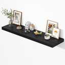 Dreamland 55" Floating Shelves for Wall, 12" Deep Thicker Black Floating Shelves, Wall-Mounted Shelves for Bedroom, Living Room, Kitchen, Bathroom - Set of 1