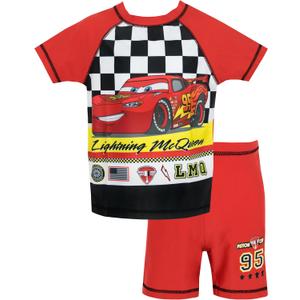 Disney Cars Boys' Lightning McQueen Two Piece Swim Set (5, Multicoloured)