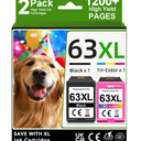 OEGGOINK 63XL Ink Cartridges Black and Color Compatible for HP 63XL Ink Cartridges Combo Pack Compatible for HP Ink 63 Fit for Officejet 3830 4650 5255 4655 Envy 4520 45