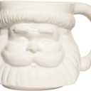 Sweet Water Decor Santa Face Mugs - 19oz Santa Hot and Cold Holiday Drinkware Gift - Ceramic Christmas Decoration Mug