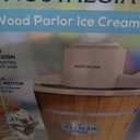 Nostalgia Electric Ice Cream Maker With 4 Qt Capacity- Old Fashioned Ice Cream Machine Makes Frozen Yogurt or Gelato in Minutes- Vintage Wooden Style Ice Cream Maker with Aluminum Canister- Light Wood
