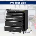 Garvee Rolling Tool Chest, 5 Drawers Tool Storage Cabinet, Toolbox with Wheels, Portable Tool Cabinet Organizer with Locking System & Drawer Liners, Tool Storage Cart for Garage, Workshop, Black