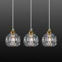Weesalife Crystal Chandeliers for Dining Room Lights Fixture Over Table, 3 Pack Gold Modern Pendant Light Fixture，Crystal Pendant Lighting for Kitchen Island Bathroom Bar, Brass