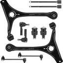 Front Lower Control Arm + Ball Joint for Ford Taurus 3.0L 1998-2007, Mercury Sable 1998-2005, Sway Bae + Tie Rod, Left & Right, 10Pcs Suspension Kit K80411 K80412 K8687 ES3349 EV398 K8734 K8735