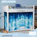 Bunk Bed Curtains - Loft Bed Curtains Privacy Bottom Bed Tent Customization Blockout Breathable Bed Canopy for Girls Teens Children Students (Ice Castle, 2 Pacs Twin)