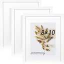 8x10 Picture Frame White 3 Pcs set can Display 5x7 Picture with Mat or 8x10 Without Mat on the Wall