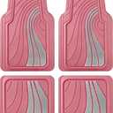 Road Comforts Car Floor Mats Full Set – Front & Rear Car Floor Mats with Aluminum Design, Anti-Slip Backing, All-Weather Protection, Trim-to-Fit Car Mats for Most Sedans, SUVs & Vans -All Pink, 28"L x 19"W x 3"Th