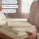 Twin Size 3 Piece Sheet Set - Comfy Breathable & Cooling Bed Sheets Set - Hotel Luxury Bedding for Women, Men, Kids, Teens, Boys & Girls - Deep Pockets, Ultra-Soft and Wrinkle Free - Oeko-Tex - Cream
