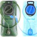 Hydration Bladder 2 Liter/70 oz(2 Pack) - Water Bladder Pack of 2(1 Piece Blue+1 Piece ArmyGreen) - BPA Free Hydration Pack Replacement