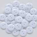 3X 15mm Round, 2-Hole, 200 Pack, White Colors Flatback Button