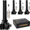 Set of 4 Ignition Coil Pack and Iridium Spark Plugs for 2.0T L4 Saab 9-3 2003 2004 2005 2006 2007 2008 2009 2010 2011 Spark Plugs and Coils Replaces# UF526 12787707