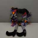 SHAVINGFUN Halloween Wreath-Halloween Wreaths for Front Door-24 Inch Witch Wreath with Hat Witches Legsl Pumpkin, Decorations Door,Porch,Window,Indoor and Outdoor Decor, TPJ87104046SNB (Black)