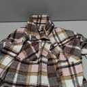 Womens Flannel Shirts Button Down Plaid Shacket Long Sleeve Collared Business Casual Work Tops, M
