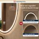 Keonjinn 20" x 28" Oval LED Bathroom Mirror with Frontlit and Backlit