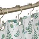 42-72 Inches Adjustable Arched Curved Shower Curtain Rod with 12 Pcs Shower Curtain Rings for Bathroom, Fitting Room, or Kitchen, Wall Drill Needed, Easy Installation, Satin Nickel