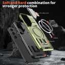 PASNEW S25+ Plus Case Wireless Charging,S24+ Plus Camera Cover,Multi-Layer Military Heavy Duty Full Body Rugged Shockproof Protective Hard Shell for Samsung Galaxy S25Plus 6.7",Olive Green