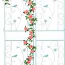 Metal Garden Trellis for Climbing Plants, 2 Pack 86.5" x 19.7" Green Plant Trellis Outdoor, Clematis Rrellis Outdoor, Arched Decoration Suitable for lawns, Gard, Green