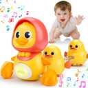 Baby Toys 6-12 Months Musical Duck Toy Set 3 4 5 6 7 8 9 Month Old Tummy Time Infant Newborn Crawling Moving Light Up Toys for Babies 9-12-18 Months First Birthday Easter Shower Gifts for 1 Year Old