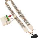 Cell Phone Strap Crossbody, Detachable Cellphone Lanyard with Wallet, Hand Free Adjustable Body Strap for Phone (White)