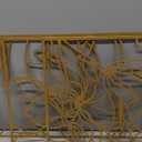 3 Panels Metal Flowers Wall Decor Modern Abstract Nature Floral Line Wall Sculpture Minimalist Decor Metal Home Hanging Wall Art for Home Bedroom Above Bed Wall Decor, 11.8 x 17 Inch (Gold)