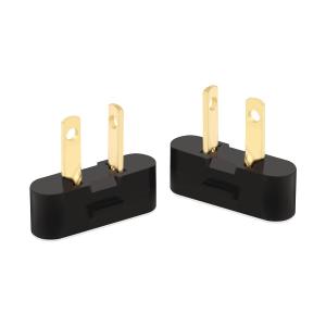 2 Pin Black Speaker Cable, 1 Inch, 2 Count, Male-to-Male, Compatible with Pioneer, Akai, Allied Radio Shack Receivers