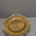 Gold Reef Charger Plates,10 Pack 13" Gold chargers for Dinner Plate-Reusable Plastic Charger Plates,Round Table Chargers for Wedding,Party,Event,Decoration(Reef Gold10)