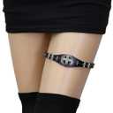 3 x 2PCs Punk Faux Leather Retro Cross Leg Garter, Elastic Rock Thigh Garters Belt for Women Parties, Black