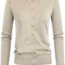GRACE KARIN Cardigan Sweaters for Women Lightweight Soft Button Down Sweater Trendy 2026 Fashion Light Apricot Heather XL