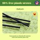 Glotoch Express 500 PCS Individually Wrapped Black Plastic Straws, 10.25'' Long, 0.24'' Diameter Disposable Drinking Straws for Every Occasion, Party, Made in USA