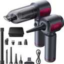 REWONDER Car Vacuum Cleaner High Power, 22000Pa Vacuum Cleaner & 110000RPM Air Duster, Handheld Vacuum with 7800mAh Battery Car Detailing Vacuum, Storage Bag & Multi-Nozzles for Car, Home