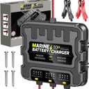 Smart 3 Bank Marine Battery Charger 10X3, 30A (10A/Bank) 12V,Waterproof,lifepo4 Lithium Boat Battery Charger Maintainer and Desulfator for AGM, Lithium,Deep-Cycle Batteries Boat Accessories