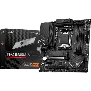 MSI PRO B650M-A WiFi V1 Motherboard, Micro-ATX - Supports AMD Ryzen 9000/8000 / 7000 Series Processors, AM5 - DDR5 Memory Boost 6000+MHz/OC, 2 x PCIe 4.0 x16, 2 x M.2 Gen4, 2.5G LAN