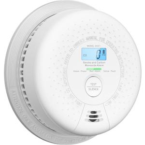 X-Sense Smoke Detector Carbon Monoxide Detector Combo, 10-Year Battery Smoke Detector with Display, Auto-Check, Single Pack