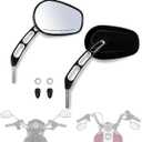 FOVPLUE Handlebar Mount Mirrors,Left & Right Side Rearview mirrors for 1982-2025 Harley Models,for CVO Dyna Electra Glide Road Glide Road King Softail Street Glide Sportster 1200 883,Gloss Black