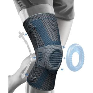 NEENCA Professional Knee Brace for Pain Relief, Medical Knee Compression Sleeve, Knee Support with Horizontal Knit Tech for Meniscus Tear, ACL, Arthritis, Joint Pain, Runner, Workout- FSA/HSA APPROVED S